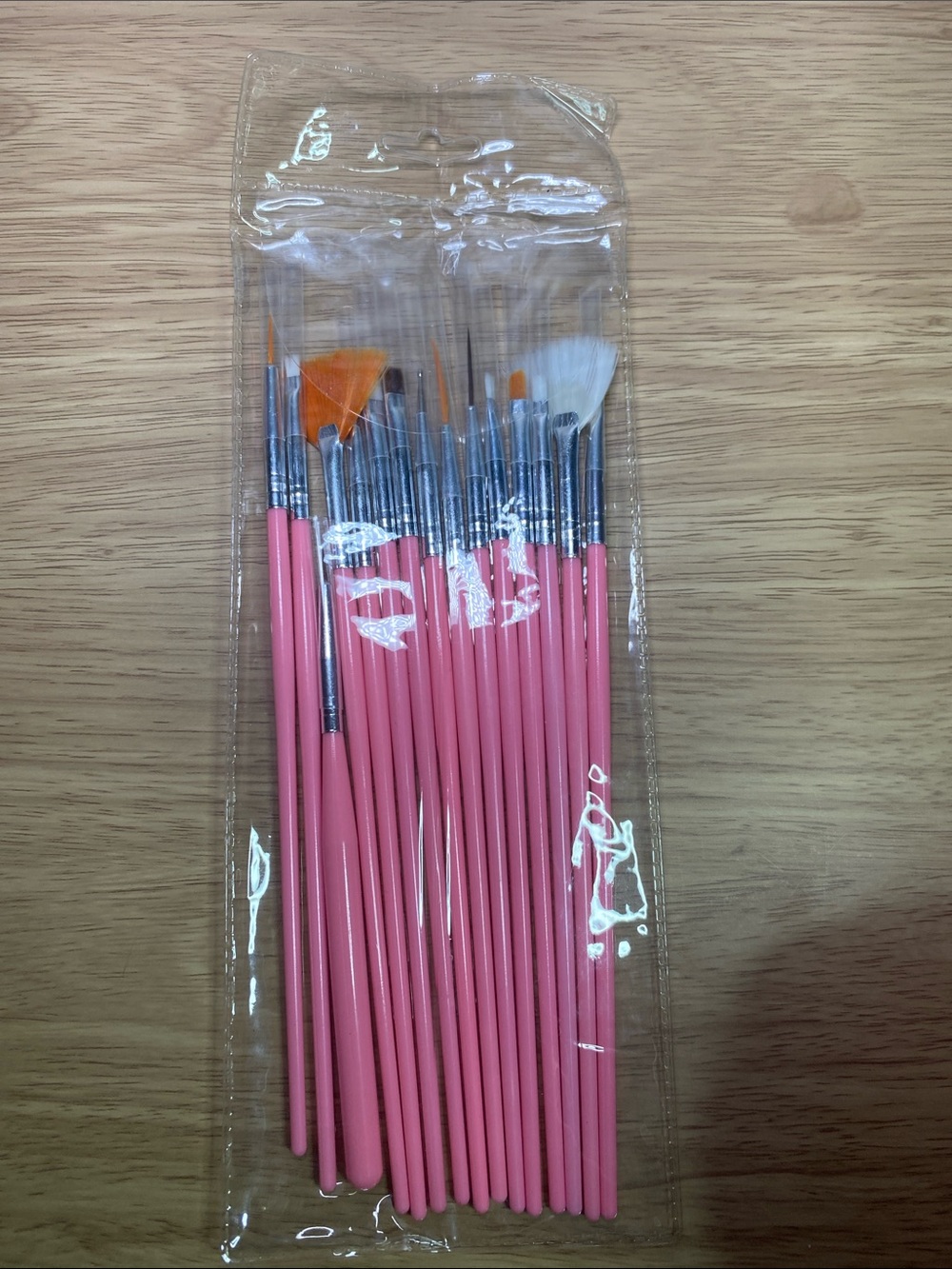 Pink Handle Nail & Detail Brush Set